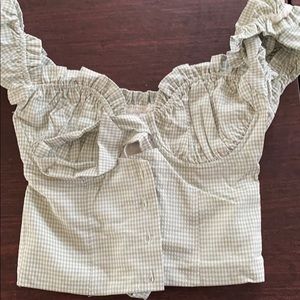 princess polly elouise crop top mint gingham